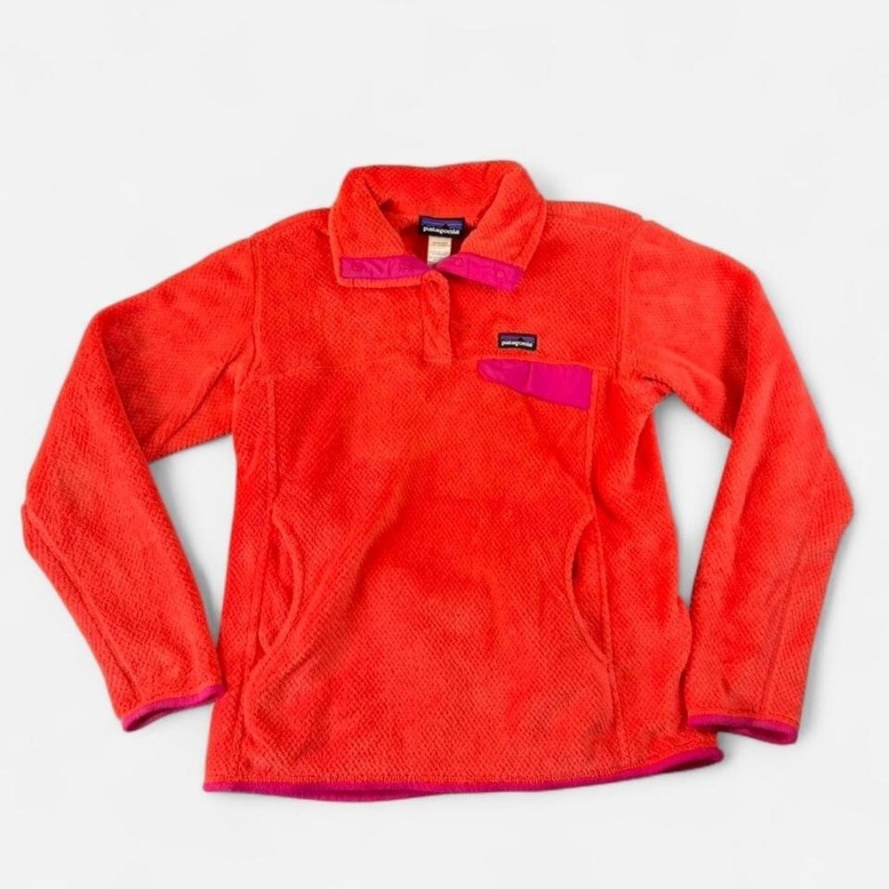Patagonia‎ Re-Tool Pink T-Snap Fleece Pullover Jacket Women's Size Medium